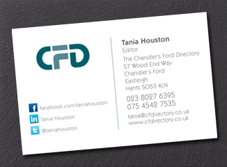 The Chandler's Ford Directory Business Card - Front