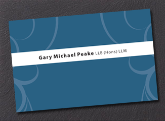 Gary Michael Peake Business Card - Front