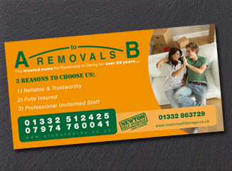 A to B Removals Derby - Van Decal Left Side