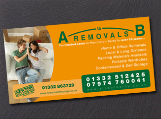 A to B Removals Derby - Van Decal Right Side